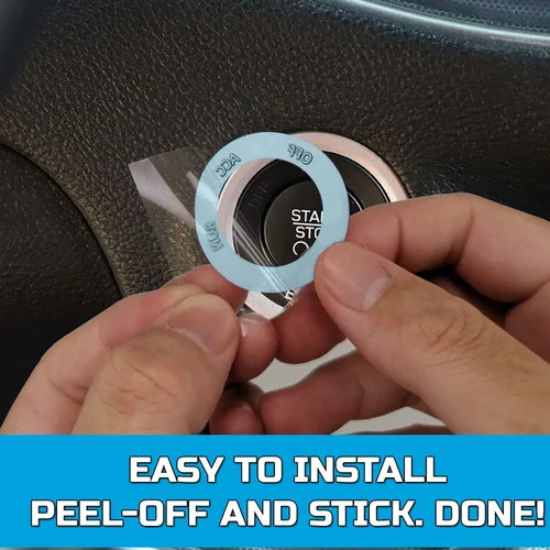 Vista 6 de TOOLEPIC Cubierta de botón de arranque para Dodge Challenger Charger Durango Accesorios 2015-2025 - Kit de interruptor de encendido y parada de Azul