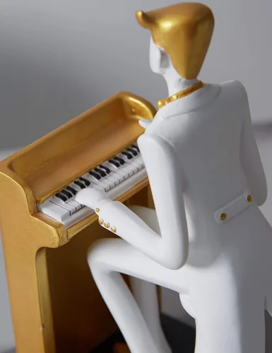 Vista 2 de HAUCOZE Estatua de músico, escultura de piano, decoración musical, regalo para amantes de la música, para estudio, sala de estar, oficina, 10