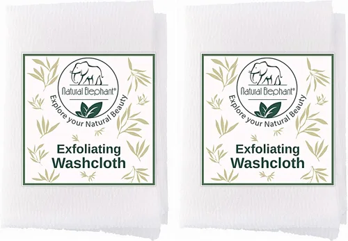 Vista 10 de Natural Elephant Paño exfoliante gris carbón japonés limpiador de ducha para cuerpo (paquete de 2 (2 paños))