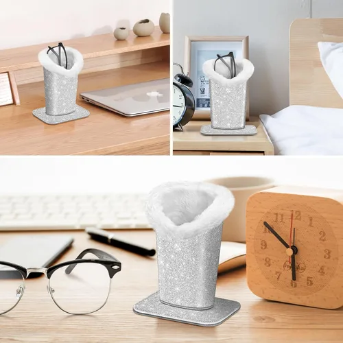 Vista 138 de Fintie Soporte para anteojos forrado de felpa con base magnética, estuche de cuero vegano prémium para lentes