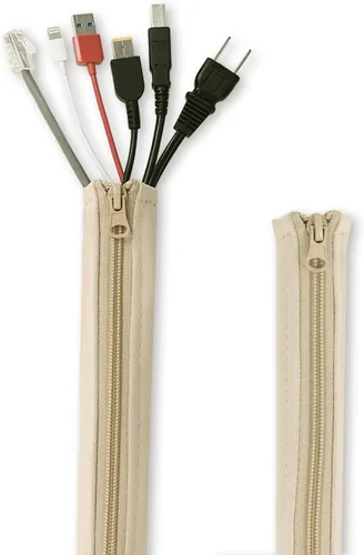 Vista 12 de StangH Organizador de mangas para organizar cables, 19 pulgadas, para el hogar y la oficina, con cremallera, organizador de cables, envoltura
