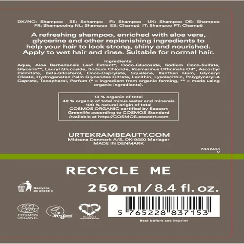 Vista 4 de URTEKRAM Champú de romero para cabello fino, 250 ML