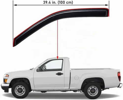 Vista 3 de Lightronic Visor de ventana con clip extra duradero para canal interior, para auto, se ajusta a Chevrolet Colorado y GMC Canyon 2004-2012, cabina