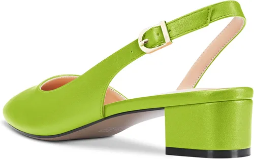 Vista 3 de Castamere Zapatos de tacón bajo de bloque grueso para mujer, con puntera puntiaguda, zapatos clásicos y lindos para fiesta, oficina, 1.4 pulgadas