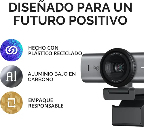 Vista 10 de Logitech MX Brio Ultra HD 4K Cámara web de colaboración y transmisión, 1080p a 60 FPS, modo Show, funciona con Microsoft Teams, Zoom, Google Meet