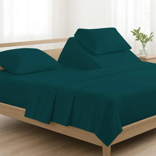 Vista 12 de 4 piezas de lujo Split Top Queen 100% algodón egipcio de 800 hilos (ajustable, parte superior flexible tamaño queen) sábanas divididas de 28