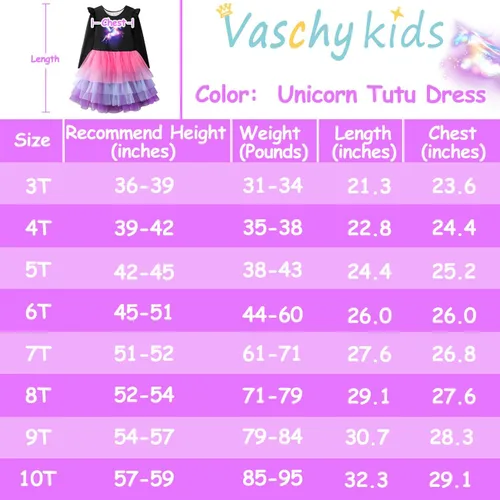 Vista 6 de VASCHY Dress for Girls, Cute Girls Casual Autumn Spring Long-Sleeve Outfit,ToddlerLittleBig Kid Girls Clothing Size 3-10T