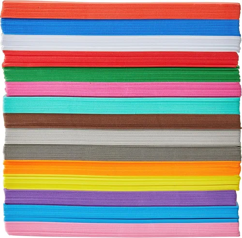 Vista 2 de ARTEZA Hojas de espuma EVA, 5.5 x 8.5 pulgadas, 15 colores, 150 hojas, 0.053 in de grosor, láminas de espuma para regalos de bricolaje y manualidades