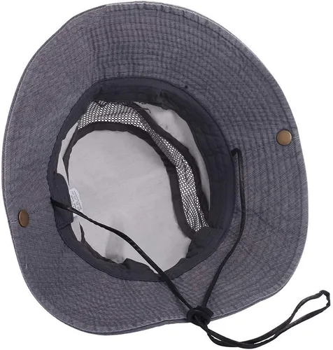 Vista 2 de Sombreros de sol para hombres y mujeres, sombrero de pesca UPF 50 de ala ancha, sombreros Boonie para safari, playa, verano, protección UV, sombrero