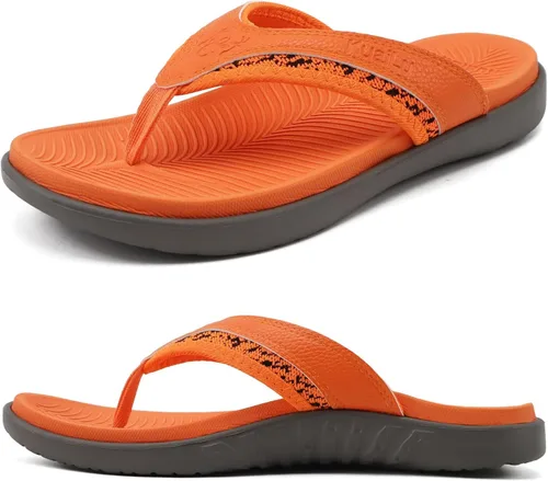 Vista 10 de KuaiLu - Sandalias deportivas para hombre con soporte de arco ortopédico estilo tanga con soporte para fascitis plantar para exteriores, de verano