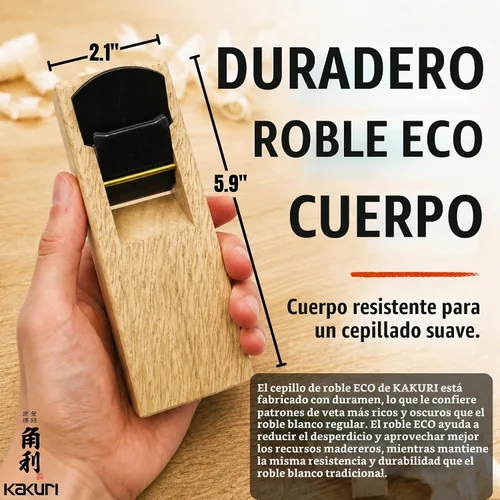 Vista 5 de KAKURI KANNA - Plano de mano japonés de 1.654 in para carpintería, mini cepilladora de mano para biselado y alisado de madera, 5.9 x 2.1 x 1.6