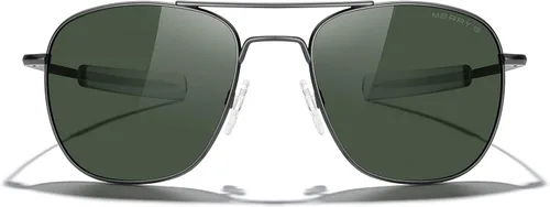 Vista 2 de MERRY'S Gafas de sol polarizadas militares clásicas cuadradas aviador para hombres o mujeres S8636