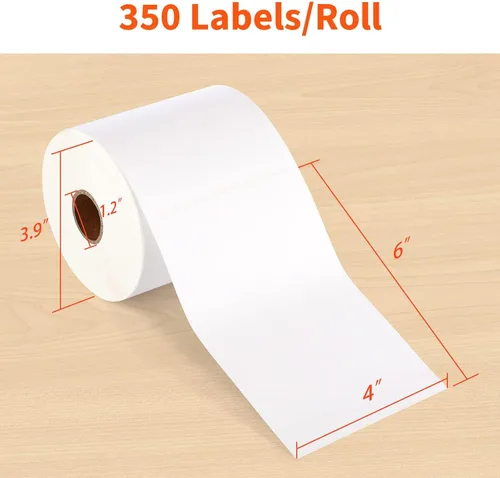 Vista 2 de Etiquetas de envío térmicas JADENS 4x6-350 etiquetas (4 rollos), compatibles con Rollo, Brother, Zebra y la mayoría de impresoras térmicas