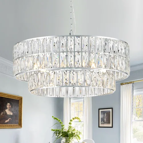 Vista 13 de CATINER Candelabros pequeños de cristal dorado, candelabro moderno de montaje semiempotrado con 4 luces de tambor de cristal, accesorio de luz
