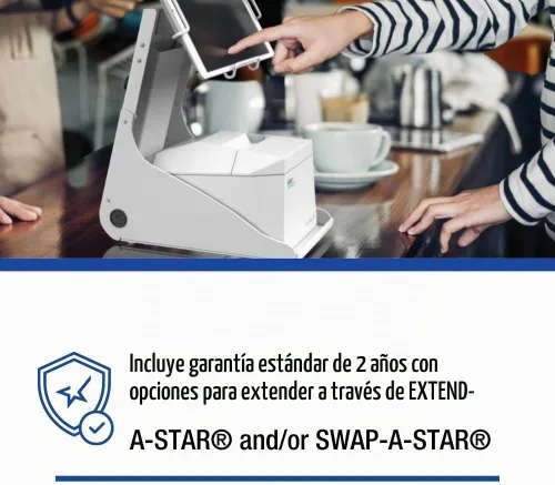 Vista 5 de Star Micronics TSP143IVUE USB/Ethernet (LAN) Impresora térmica de recibos con Android Open Accessory (AOA), CloudPRNT, cortador y fuente de Gris