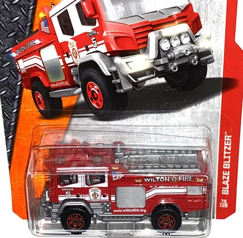 Vista 5 de Matchbox 2016 MBX Heroic Rescue Blaze Blitzer Fire Engine 76/125, rojo
