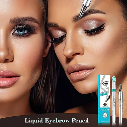 Vista 5 de Lápiz de cejas Microblading de 4 puntos para levantar cejas y arrebatar, maquillaje de ojos de larga duración, impermeable, cabello natural