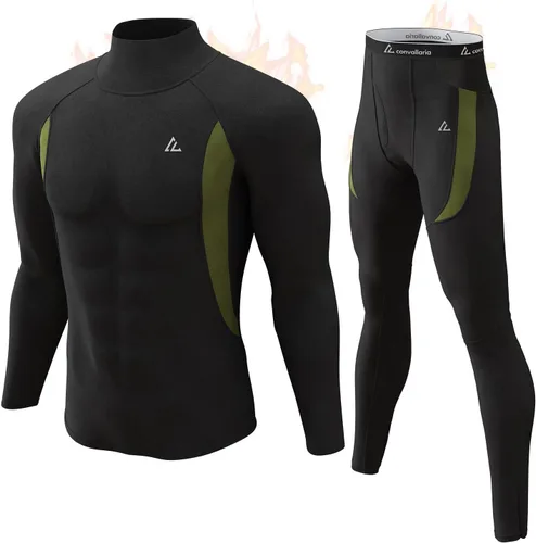 Vista 18 de Conjunto de ropa interior térmica para hombre, ropa interior larga 1#verde militar