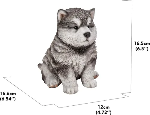Vista 3 de HI-LINE Regalo Malamute - Estatua sentada para cachorros, color marrón