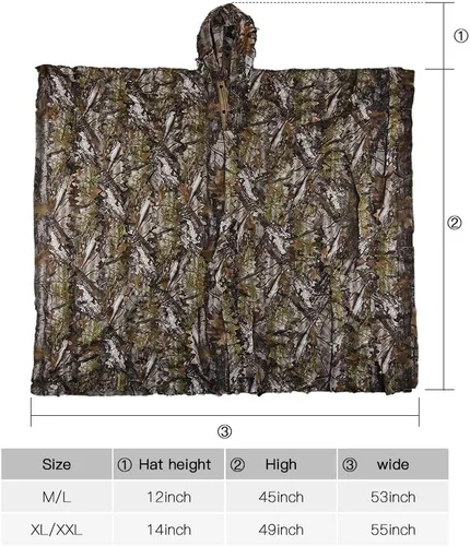 Vista 4 de LOOGU Traje de caza Ghillie, traje de camuflaje frondoso 3D, accesorios militares y de tiro, ropa de equipo táctico