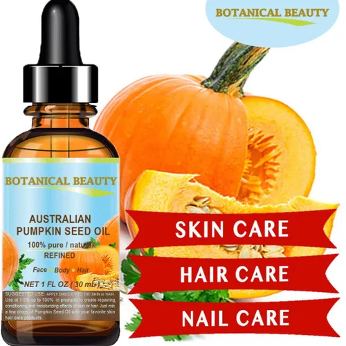 Vista 3 de Aceite de semilla de calabaza australiano 100% puro natural refinado aceite portador prensado en frío 1 fl oz.- 1.0 fl oz. para cara, piel, cabello