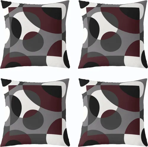 Vista 25 de Erosebridal Paquete de 4 fundas de almohada con diseño de círculos circulares y retro, color verde azulado degradado, fundas de cojín redondas Multi