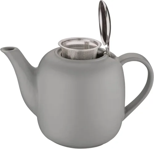 Vista 2 de Küchenprofi London - Tetera de cerámica con infusor de acero inoxidable, color gris, 8 tazas