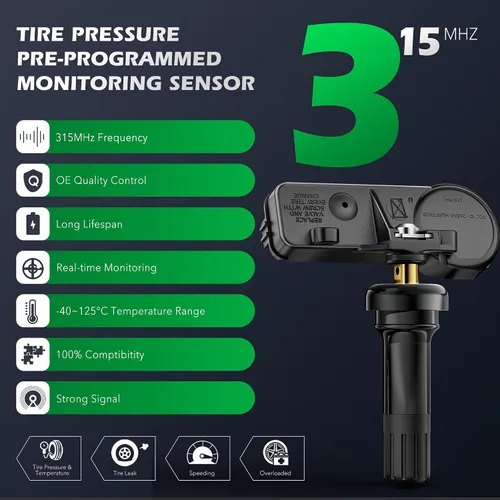 Vista 3 de CDWTPS Sensor TPMS para Ford F150, paquete de 4, sistema de monitor de presión de neumáticos 315MHZ para Ford F150 F250 F350 F450 F550, escape