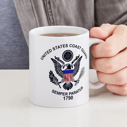 Vista 4 de CafePress Uscg_Flg_D1 Tazas Taza de café de cerámica de 11 oz (11.0 fl oz)