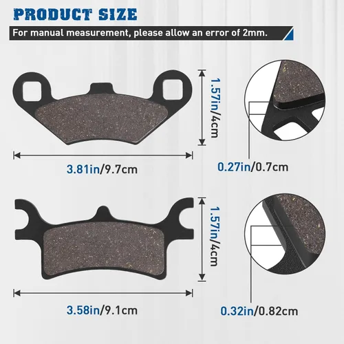 Vista 4 de Pastillas de freno delanteras y traseras para Polaris Sportsman 500 400 600 700 800 EFI/HO, Scrambler 500 400 2x4 4x4, Trail Boss 330, Trail Blazer
