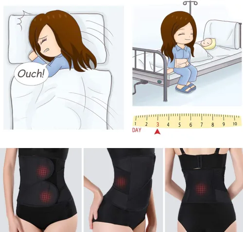 Vista 2 de picotee C sección posparto banda abdominal envoltura abdominal fajas posparto cesárea posparto encogedor de residuos Envoltura para vientre posparto