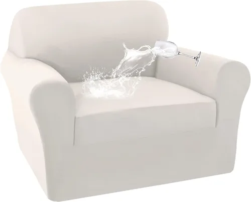 Vista 9 de Turquoize Fundas 100% impermeables para silla, fundas elásticas para sala de estar, sofá, funda de sofá con brazos, protector de muebles para sillas