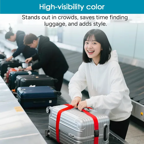 Vista 4 de Travel Inspira - Correas para equipaje aprobadas por la TSA - Cinturón para maletas de longitud ajustable con candado de combinación de 3 dígitos