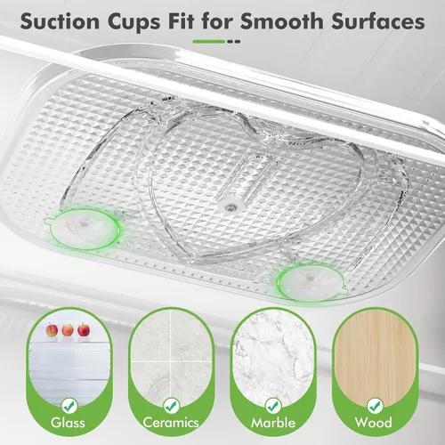Vista 4 de Optish Lazy Susan - Organizador para refrigerador, organizador de refrigerador de 14.17 x 10.24 pulgadas, organizador y almacenamiento