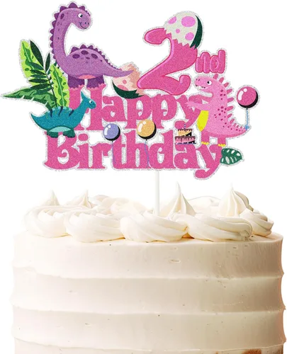 Vista 8 de Decoración para pastel de 1er cumpleaños de dinosaurio rosa, princesa real número 1 para tartas de dinosaurio, temática de dinosaurio, baby shower