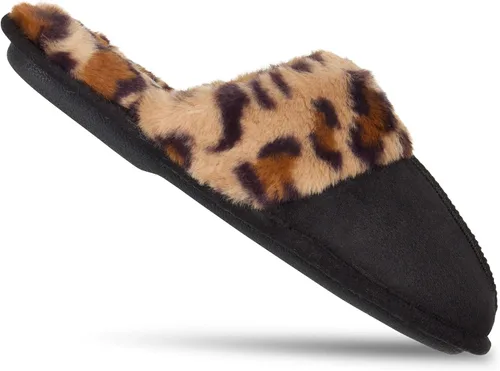 Vista 6 de Jessica Simpson - Pantuflas cómodas de piel sintética para mujer con suela antideslizante y espuma viscoelástica