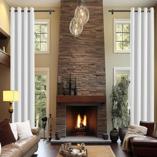 Vista 58 de Cortinas opacas para dormitorio, con aislamiento térmico y bloqueo de luz, para oscurecer la habitación, cortinas con ojales sólidos para ventana