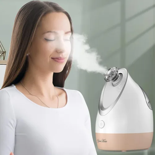 Vista 3 de YourMate Vaporizador Facial Nano Iónico, Vaporizador Facial Ajustable con Neblina Cálida de Aromaterapia para Senos, Hidratación Desobstruye