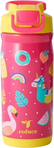 Vista 9 de Reduce Hydrate Pro Kids - Botella de agua aislada de acero inoxidable de 14 onzas con pajilla, vaso a prueba de derrames para niños, retención