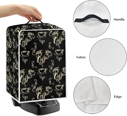 Vista 206 de Funda para cafetera, poliéster, azul, se adapta a la mayoría de máquinas de café estándar, protector resistente al polvo, huellas dactilares Playa