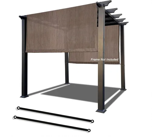 Vista 10 de Alion Home Toldo universal transpirable para pérgola – Toldo de repuesto para pérgola – Cubierta de sombra ajustable para exteriores con varillas