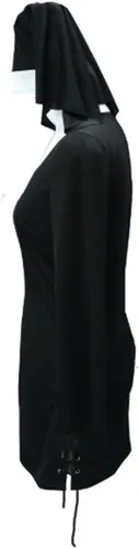 Vista 6 de Halloween Party Online HPO - Disfraz de monja traviesa para mujer (talla XL)