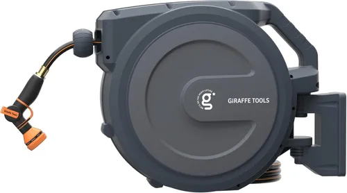 Vista 13 de Giraffe Tools - Carrete retráctil para manguera de jardín, soporte de pared de rebobinado automático, 1/2 pulgadas, 100 pies