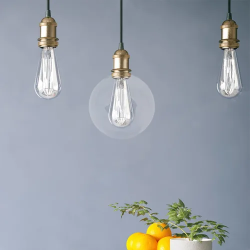 Vista 6 de Globo de luz de vidrio transparente esférico pantalla de cristal G9 roscada burbuja para luz (4.724 in) lámpara poste sombra