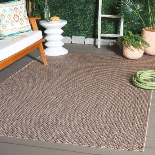 Vista 115 de SAFAVIEH Alfombra Lavable para Exteriores Colección Courtyard - 2'3" x 5', Azul Aqua y Gris, No Desprende Pelusa y Fácil Limpieza, Ideal para Patio
