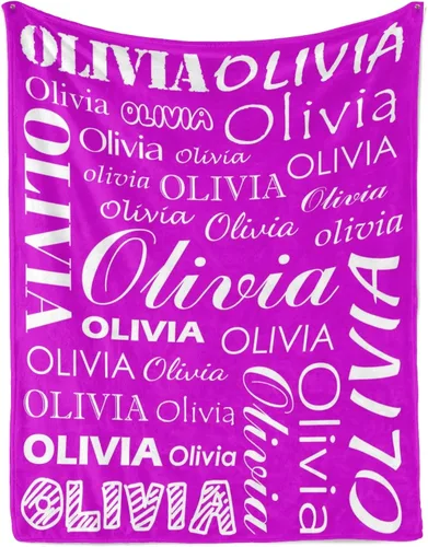 Vista 23 de Manta personalizada con nombre para niños y adultos, manta de franela personalizada con nombre