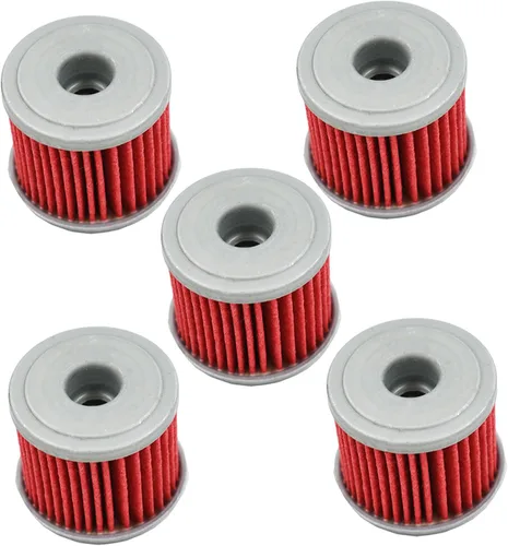 Vista 4 de waltyotur 5 filtros de aceite de motocicleta de repuesto para Honda CRF150R CRF150RB CRF 150 250 450 CRF250R CRF250X CRF450R CRF450X TRX450R rojo