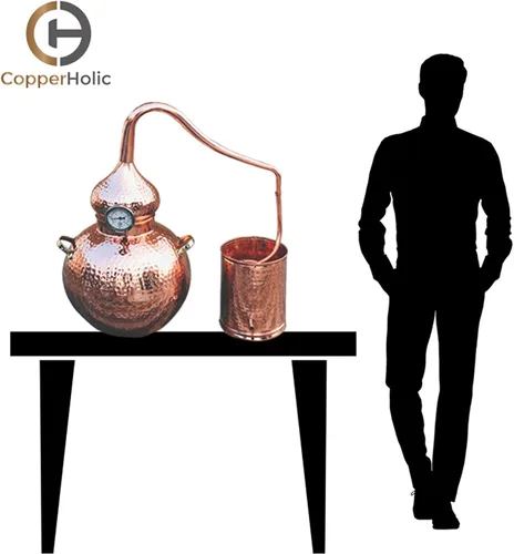 Vista 9 de Alambique alambique alambique de cobre puro de 5 galones para whisky, aceites esenciales de alcohol ilegal por Copperholic