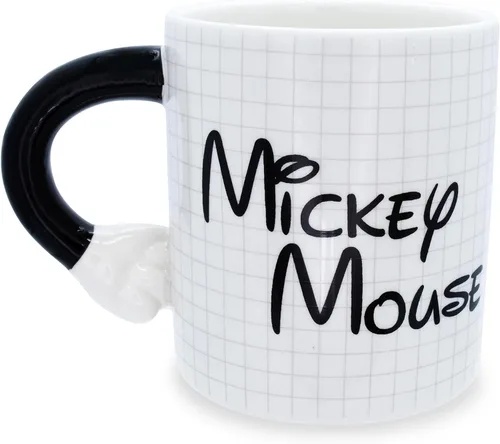 Vista 2 de Silver Buffalo Mickey - Taza de cerámica con mango en forma de mano, 20 onzas