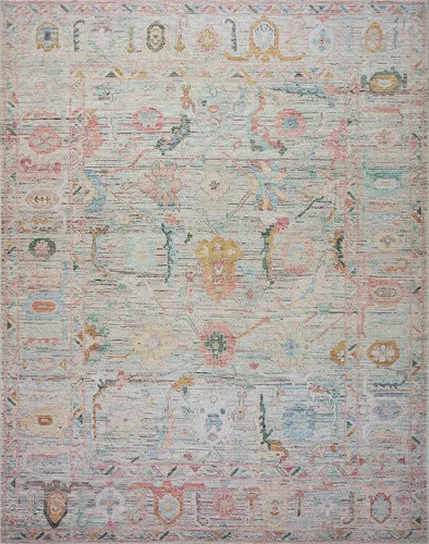 Vista 3 de Loloi Alfombra Elysium Multi/Fiesta de 7'-6" x 9'-6" ELY-05 Impreso aprox. 8x10 Sala de estar Comedor Dormitorio, Botánico, Viejo Mundo, Alfombra
